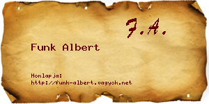 Funk Albert névjegykártya