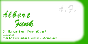 albert funk business card